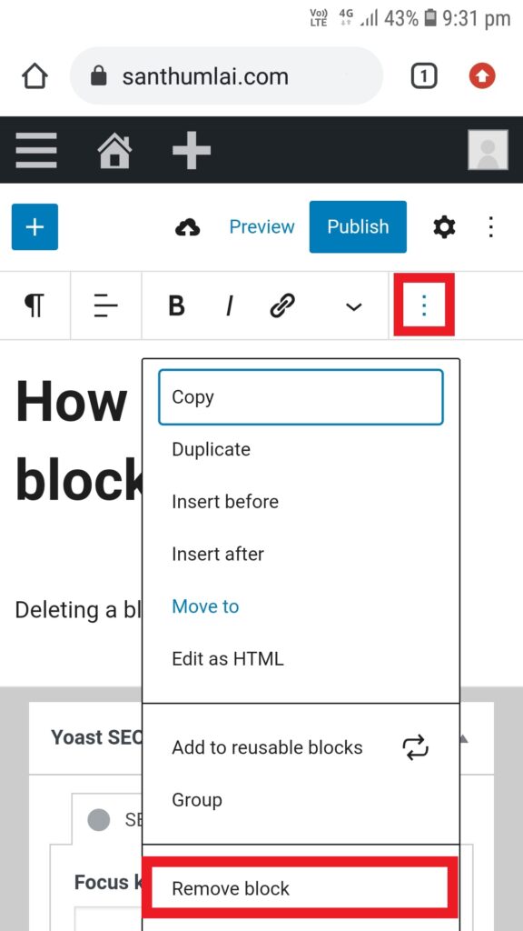 Block (सावगारि, भिडिअ, पेरोग्राफ, हेडिं, बायदिफोर) खौ बोरै Delete ...